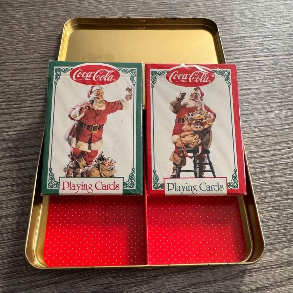 Vintage 1994 Coca-Cola Santa Claus Nostalgia Playing Cards 2 Sealed Decks - Picture 4 of 5